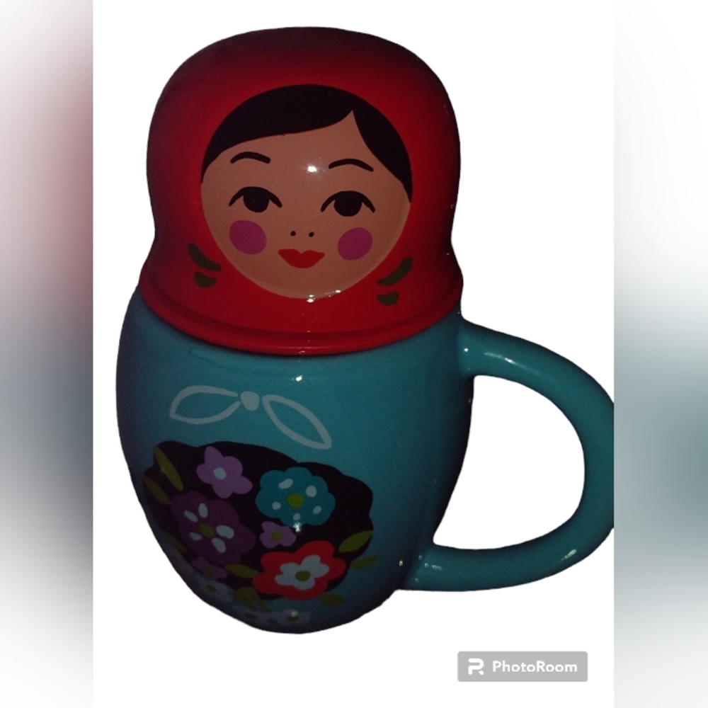 Large Russian Nesting Doll Tea Strainer Cup/Mug